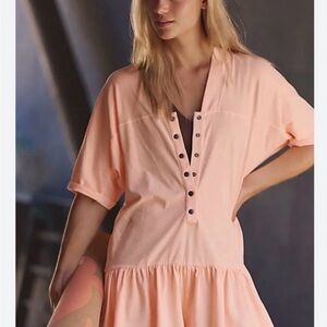 Free people movement Henley hotshot  Romper in pastel peach
